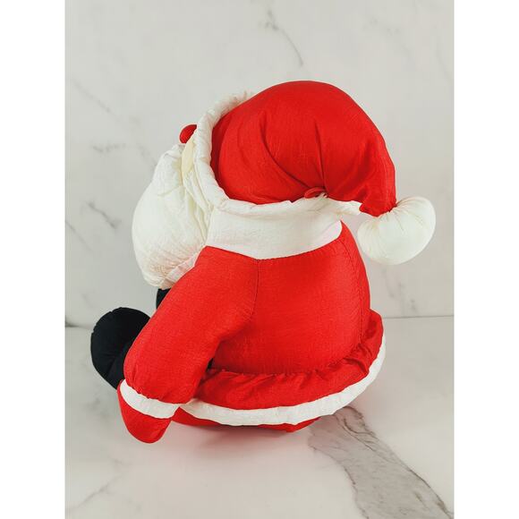 Christmas Santa Claus Polyester 12" Large Soft Plush Stuffed Toy 1978 Korea Vtg - Picture 7 of 16